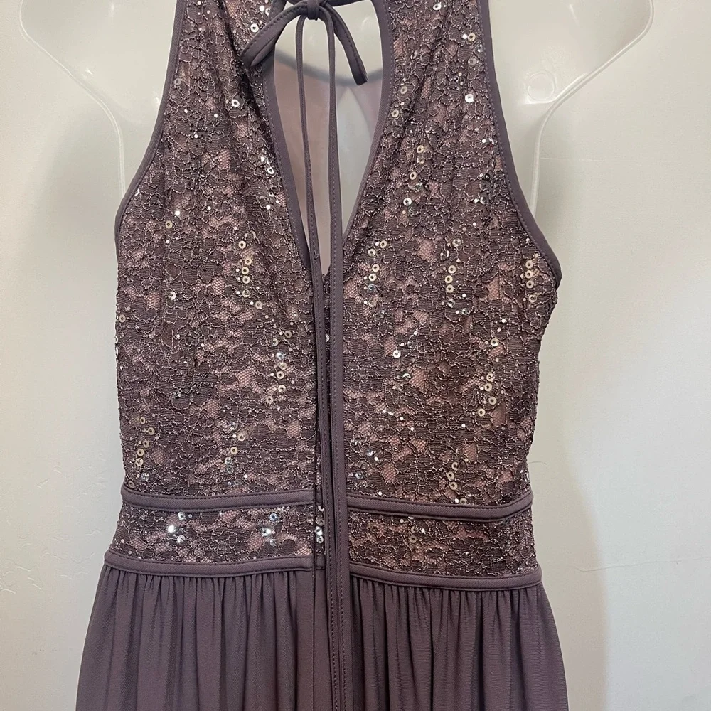 Night Way Collections Lavender Sequin Dress, Christmas Wedding New Years size 12 - Picture 3 of 4